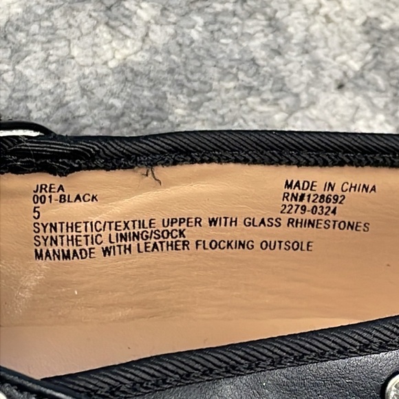 New Steve Madden JRea Crystal Embellished Mary Jane Ballet Flats Black Sz 5 Girl - Picture 10 of 15